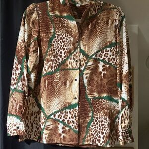 Animal Print Button-Up Shirt